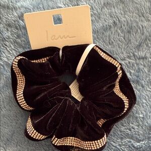 Black Velvet Rhinestone Scrunchie